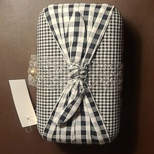 Ann Taylor Gingham Hardshell Clutch/Purse